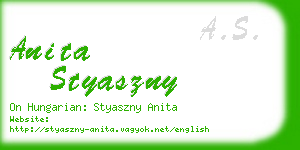 anita styaszny business card